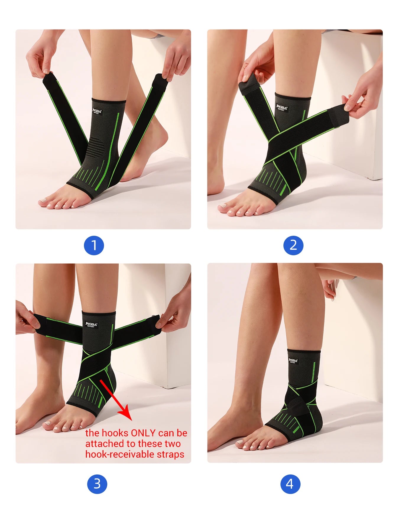 1 tobillera de compresión ajustable para hombres y mujeres, resistente, protección deportiva. 