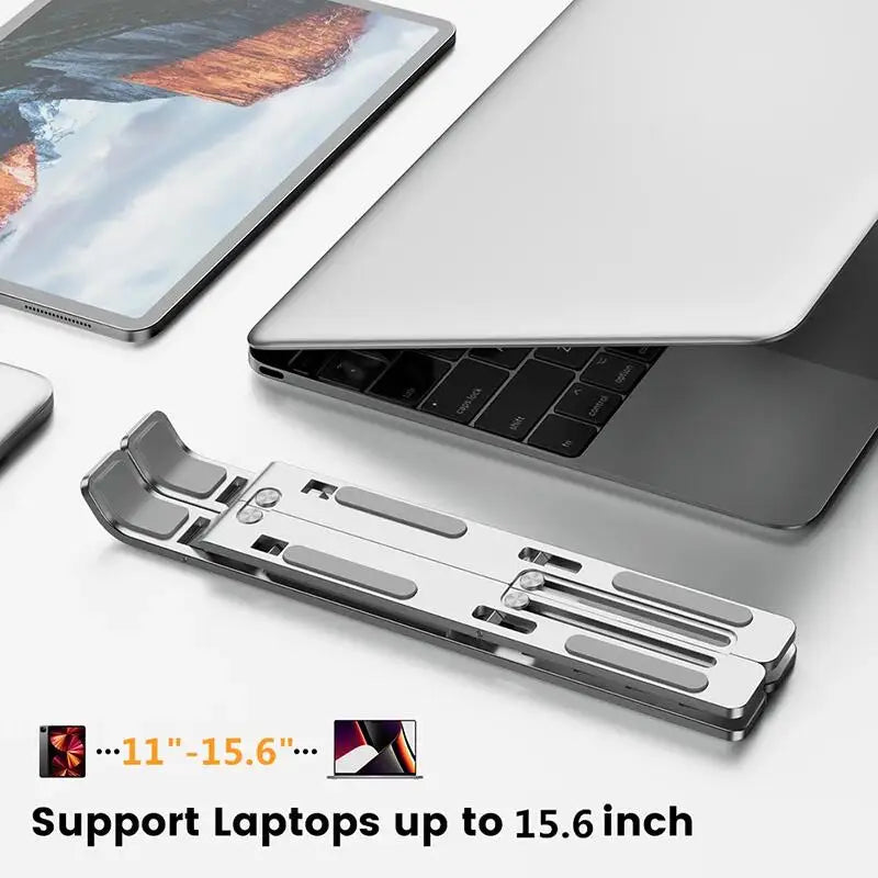 Suporte portátil para laptop, suporte de alumínio para notebook, macbook air pro, acessórios, base superior dobrável para pc