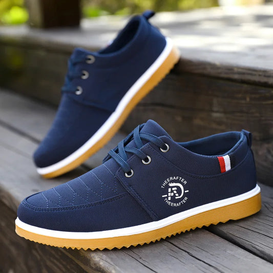 2024 New Men's Vulcanized Lace-up Sneakers Canvas Shoes Lightweight Sports Shoes Breathable Mesh Fashion Sneakers Size 39-47 