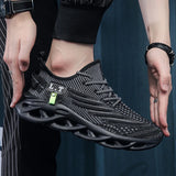 Men's Casual Running Shoes, Running Shoes, Breathable Mesh Sneakers, Lightweight Shock-absorbing Sports Shoes, White, Black, Outdoor 