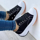 2024 Women's Flat Canvas Lace Up Sneakers Casual Shoes Pattern Female Footwear 