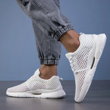 Breathable Mesh Men's Shoes Lightweight Comfortable Casual Black Slip-on Driving Loafers Men's Walking Shoes Summer New White 