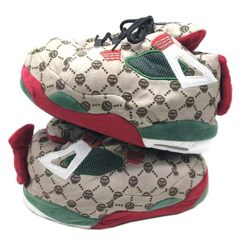 Unisex Warm Sneakers for Women Men Home Slippers House Floor Shoes Large Size Women Slippers One Size 35-44 Winter 