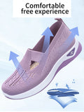 Women's Solid Color Breathable Sneakers, Soft Sole Shoes, Lightweight Shoes, Mesh Casual Shoes 