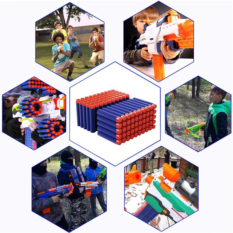 TISNERF 1000-50pcs Blue Solid Round Head Balls 7.2cm for Nerf Series Blasters Refill Darts Kids Toy Gun Accessories 
