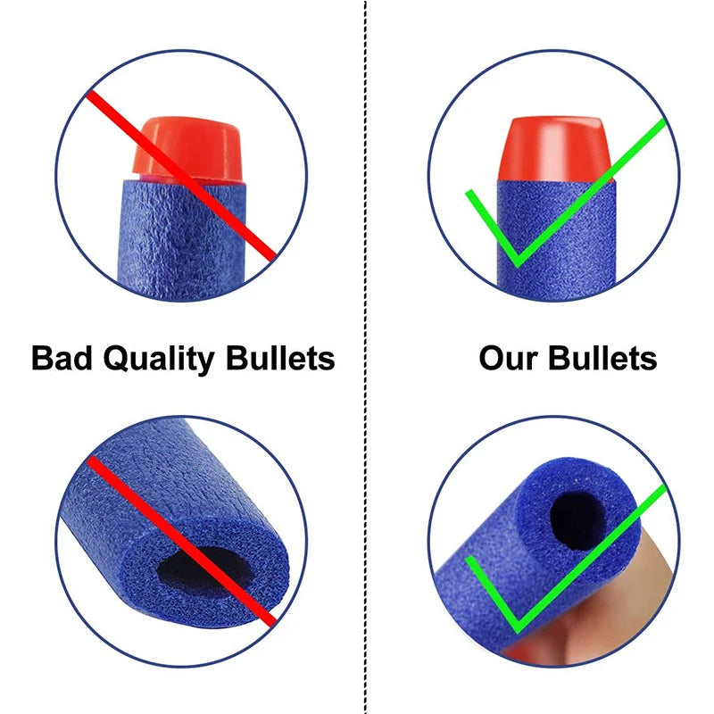 TISNERF 1000-50pcs Blue Solid Round Head Balls 7.2cm for Nerf Series Blasters Refill Darts Kids Toy Gun Accessories 