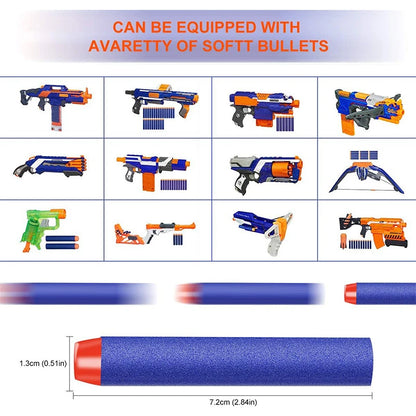 TISNERF 1000-50pcs Azul Sólido Bolas de Cabeça Redonda 7.2cm para Nerf Série Blasters Recarga Dardos Crianças Brinquedo Arma Acessórios