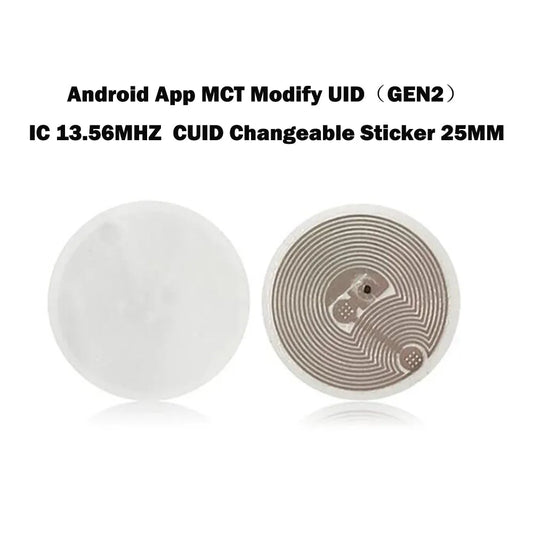 Etiqueta NFC regrabable e intercambiable, copia y clonación, CUID GEN2, aplicación Android, MCT Modificar bloque 0, 13,56 MHz, S50, 1K, 25 mm, 5 x 10 unidades 
