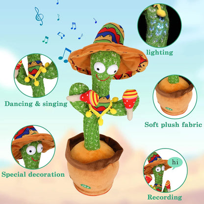 Talking Cactus Baby Toy, Repete o que você diz para crianças com canções em inglês, Dancing Toy para meninas e meninos, Presente