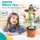 Talking Cactus Baby Toy, Repeats What You Say for Kids with English Songs, Dancing Toy for Girls and Boys, Gift 