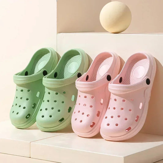 Zuecos de jardín para mujer y hombre, sandalias de playa, punta ancha, zapatos con agujeros, zapatillas de ducha, exterior, mujer, verano 
