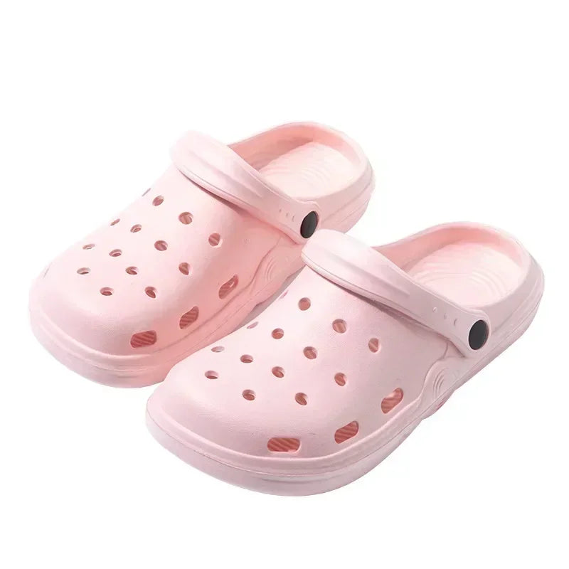 Tamancos de jardim para mulheres e homens, sandálias de praia, dedo do pé largo, sapatos Holey, chinelos de chuveiro, ao ar livre, senhoras, verão