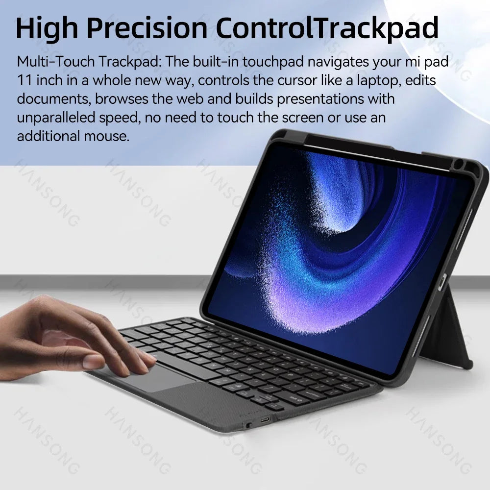 Tampa do teclado Bluetooth para Xiaomi Mi Pad 5, 6, 6 Pro, 6, 5, 6 Pro Case, Magic Keyboard, Blacklight, 11"