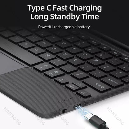 Funda con teclado Bluetooth para Xiaomi Mi Pad 5, 6, 6 Pro, 6, 5, 6 Pro, Magic Keyboard, luz negra, 11" 
