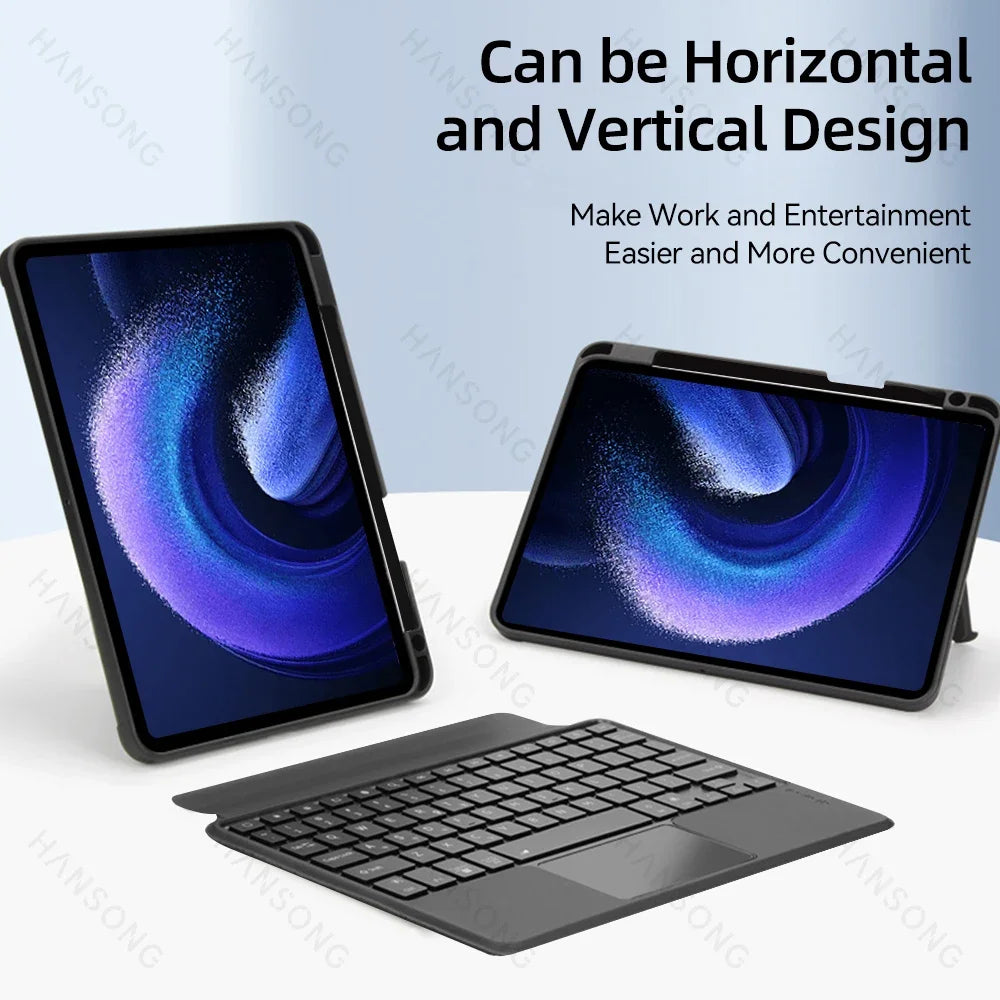 Tampa do teclado Bluetooth para Xiaomi Mi Pad 5, 6, 6 Pro, 6, 5, 6 Pro Case, Magic Keyboard, Blacklight, 11"