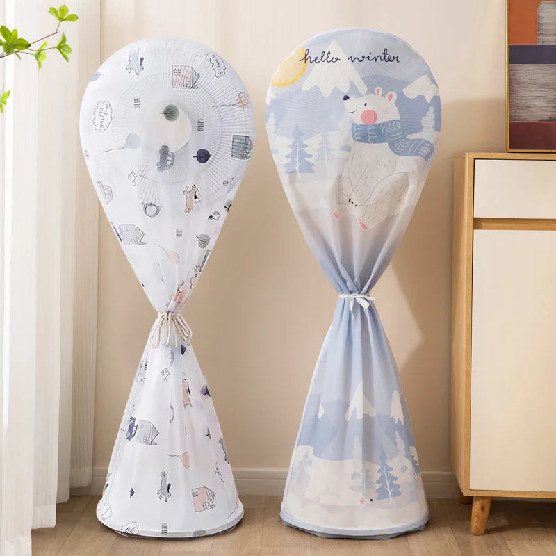 Washable Floor Fan Cover, Waterproof, Dustproof, Standing, Round, Electric, Protective, Household, Universal, Storage 