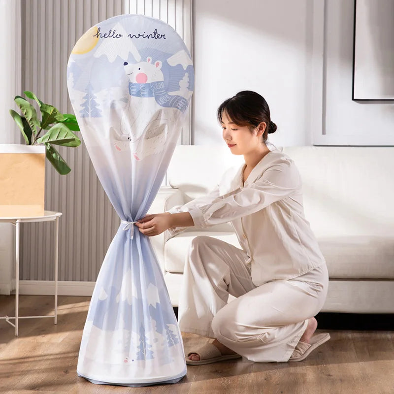 Washable Floor Fan Cover, Waterproof, Dustproof, Standing, Round, Electric, Protective, Household, Universal, Storage 