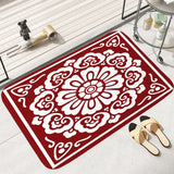 Tapete de chão com padrão vermelho e branco, quarto, banheiro, absorvente, decoração de casa, sala de estar, entrada
