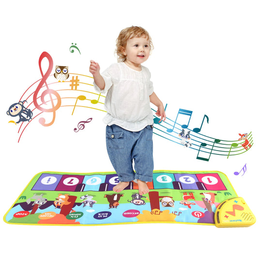 80*30cm Multifunctional Kids Musical Piano Mat Baby Keyboard Floor Dancing Mat 8 Animal Sounds Educational Toys for Children Gifts 