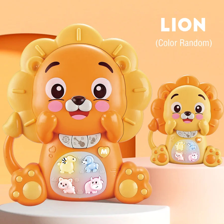 Teclado Piano Eletrônico Animal para Bebês, Brinquedo Educacional Infantil com Música de Iluminação, Música Infantil, 18M +