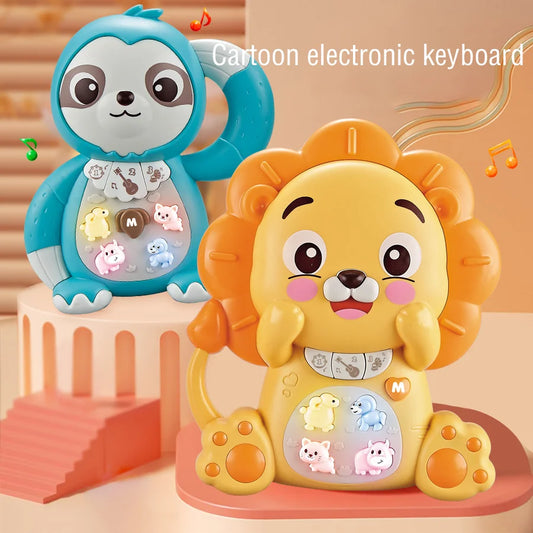 Teclado Piano Eletrônico Animal para Bebês, Brinquedo Educacional Infantil com Música de Iluminação, Música Infantil, 18M +