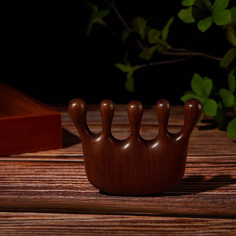 Terapia de madeira massagem pente cabeça rosto couro cabeludo gua sha massageador natural facial sândalo dente largo guasha raspagem massagem corporal