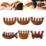 Terapia de madeira massagem pente cabeça rosto couro cabeludo gua sha massageador natural facial sândalo dente largo guasha raspagem massagem corporal