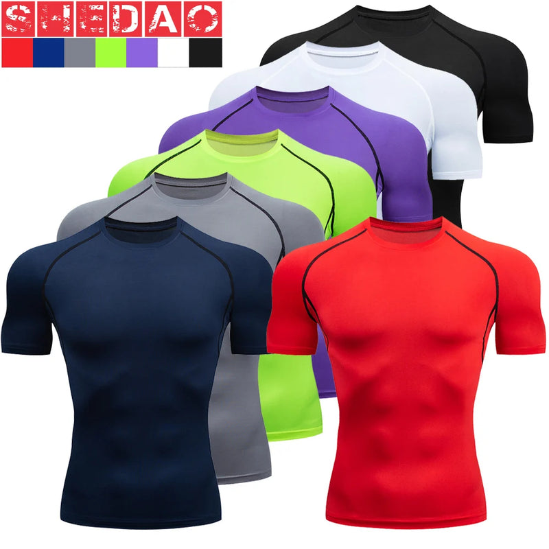 Traje deportivo de compresión para hombre, conjunto deportivo ajustado de yoga, entrenamiento en gimnasio, jogging, ropa deportiva MMA, pantalones de entrenamiento, traje deportivo (2 piezas) 