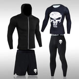 Conjuntos deportivos de compresión para hombre, mallas de gimnasio, conjuntos deportivos para correr, chándal para correr 