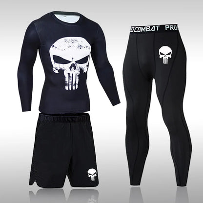 Ternos de Compressão Sportswear para Homens, Ginásio Calças Justas Roupas De Treinamento, Workout Jogging Sports Set, Running Rashguard Treino