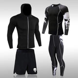 Conjuntos deportivos de compresión para hombre, mallas de gimnasio, conjuntos deportivos para correr, chándal para correr 