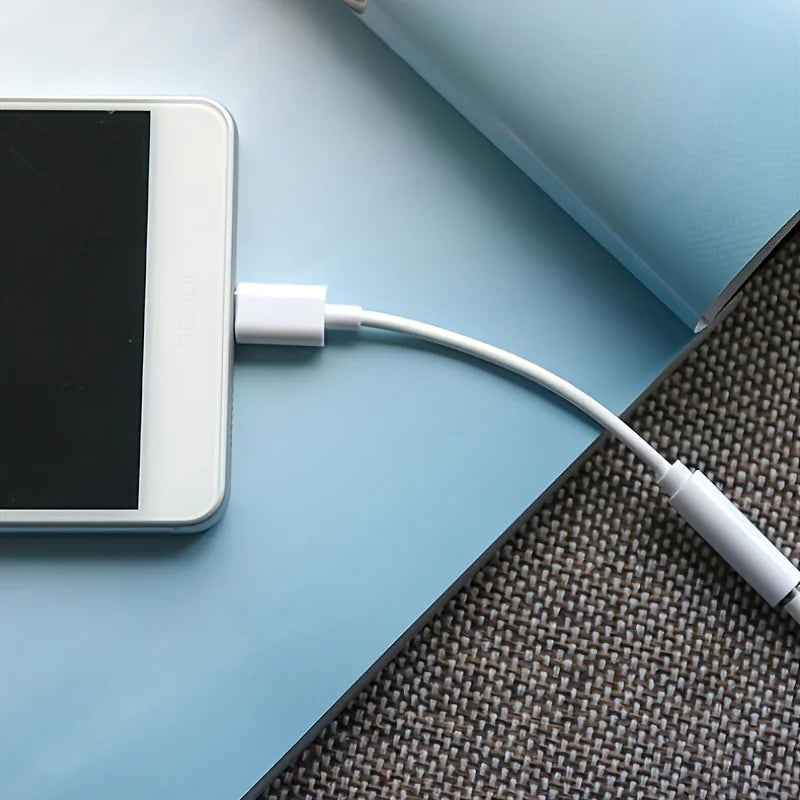 Tipo C Adaptador Aux para iPhone, Cabo de áudio para Huawei, Xiaomi, Redmi, POCO, Samsung, 3,5mm a 8Pin, 3, 5 Jack, 3,5mm