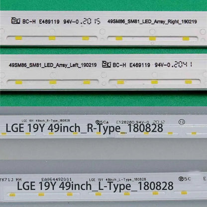 LED Backlight Strips for LG, 49SM8600PUA, 49SM8600PLA, 49SM86007LA, 49SM8500PLA, 49SM8200PLA, Bars, LGE 19Y, 49inch_L(R)-Type Lanes Tape 