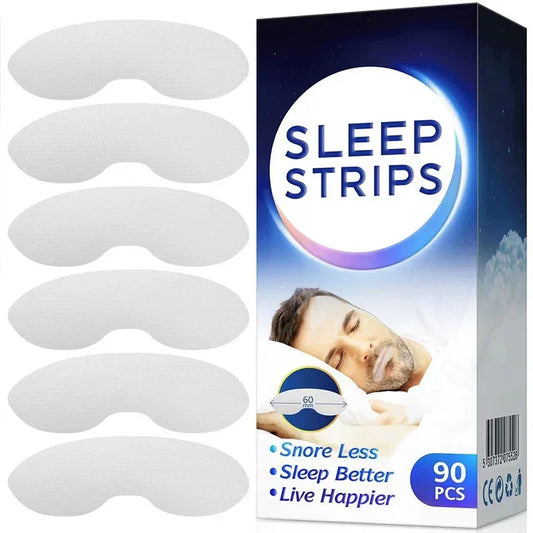 Tiras de sono anti-ronco para homens e mulheres, remendo de boca fechada, remendo respiratório, 90pcs por caixa