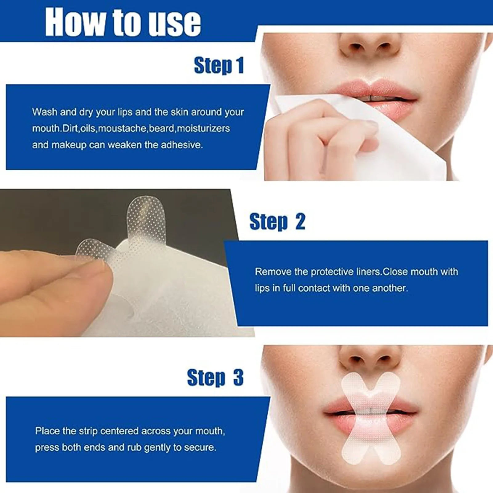 Clear Breathing Nasal Strips Anti Snoring Mouth Tape, Sure Help, Stop Snoring Nose Patch, Good Sleep Guard Device 