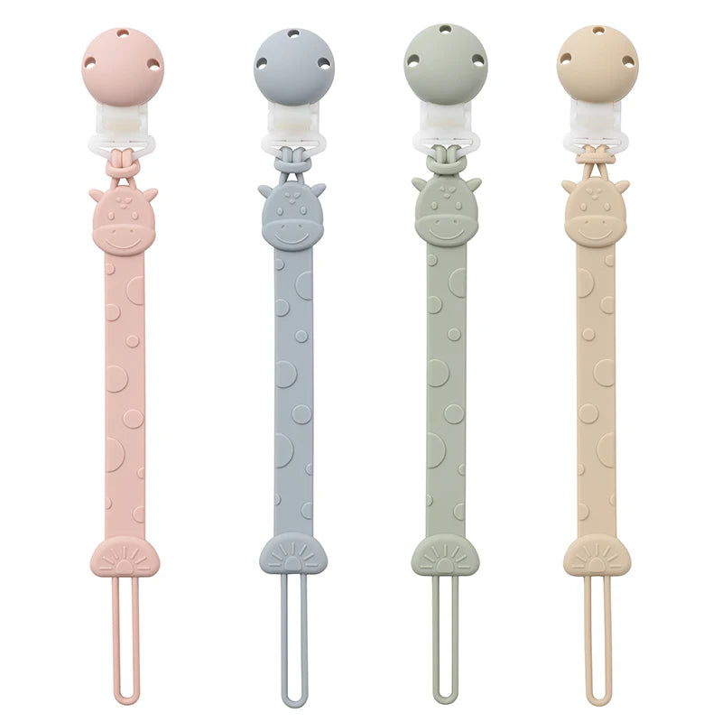 Portachupetes de silicona para bebés de 3 meses o más, sin BPA, diseño de una sola pieza. 