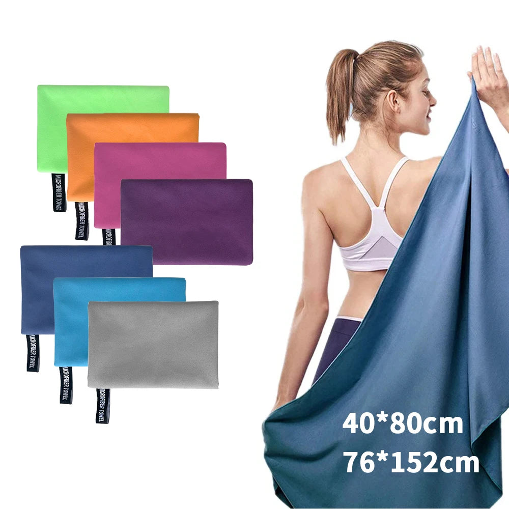Toalha de microfibra para esportes e atividades ao ar livre, ultra absorvente, compacta e de secagem rápida