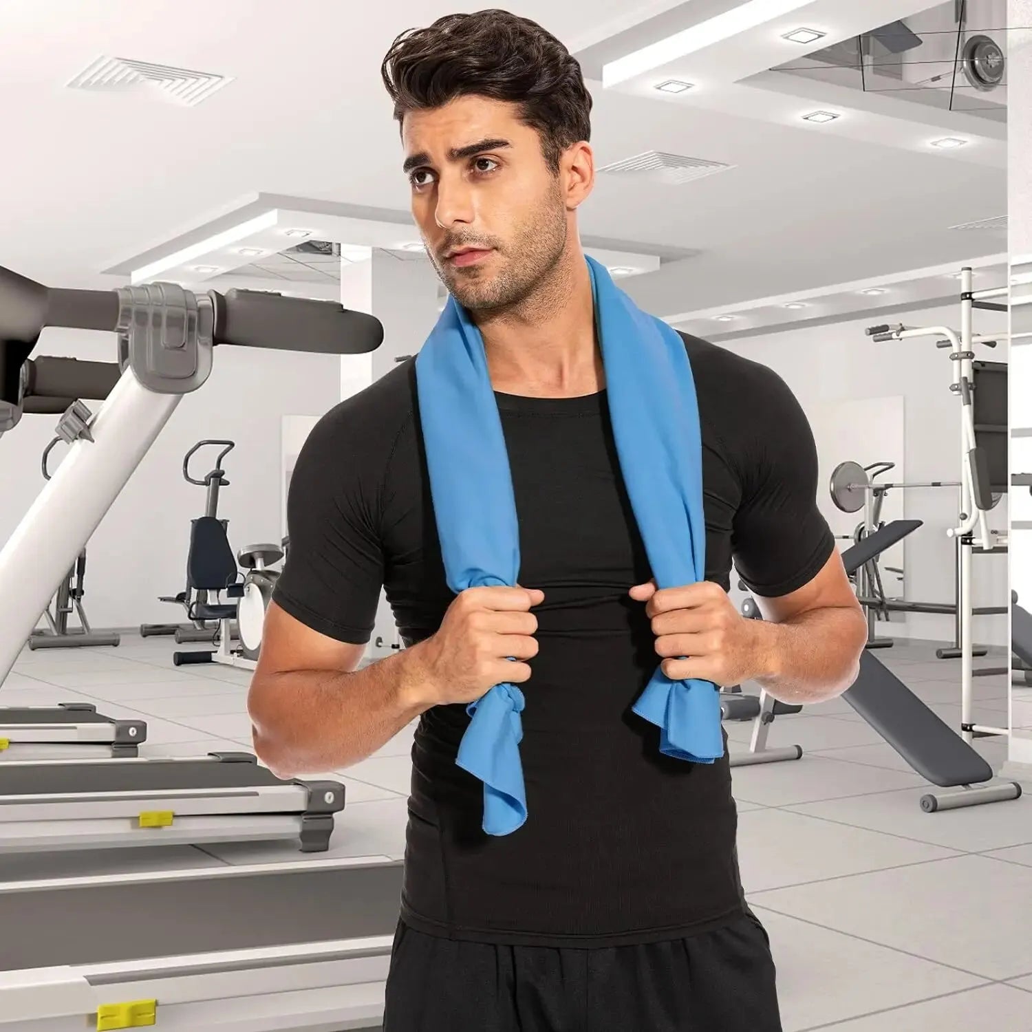 Toalha de microfibra para esportes e atividades ao ar livre, ultra absorvente, compacta e de secagem rápida