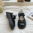 Round Toe Mary Jane Shoes For Women Pumps Buckle Butterfly Knot Platform Casual Shoes For Ladies Spring Autumn New Fashion Solid 2024 