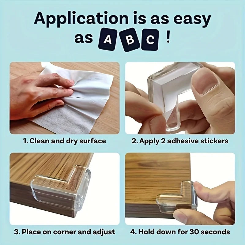 Almohadilla de ángulo de PVC transparente anticolisión, protector de esquinas de seguridad para niños, a prueba de colisiones para bebés, protector de esquinas de mesa, 10 unidades 