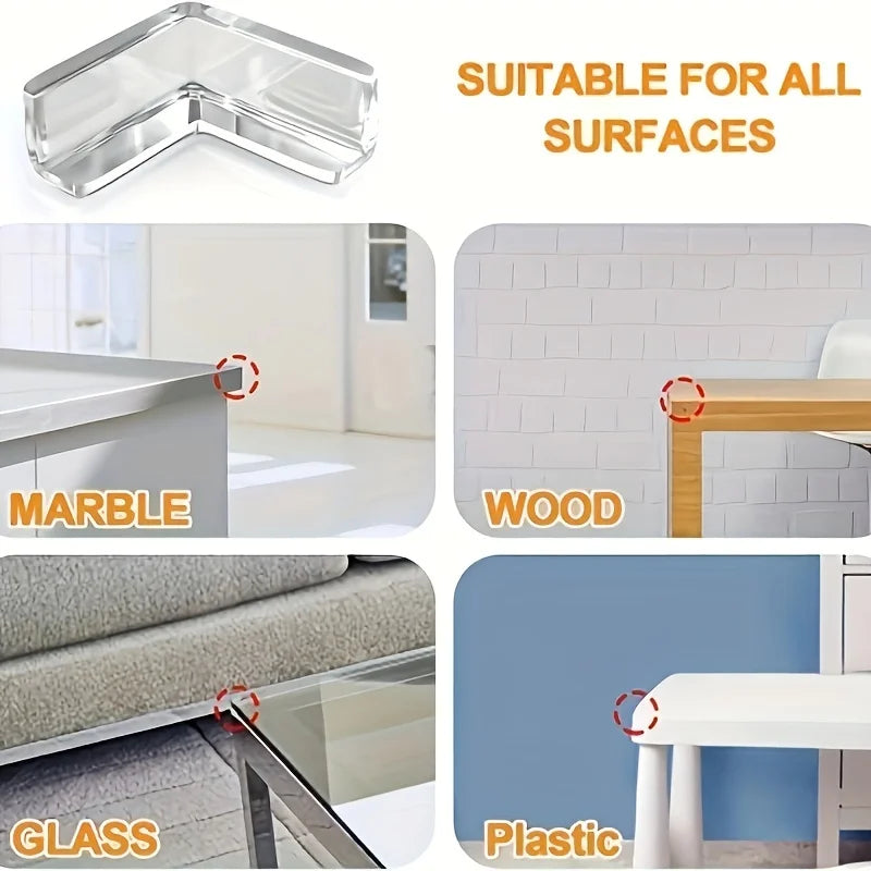 Almohadilla de ángulo de PVC transparente anticolisión, protector de esquinas de seguridad para niños, a prueba de colisiones para bebés, protector de esquinas de mesa, 10 unidades 