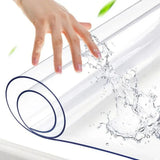 Mantel de PVC transparente, mantel de vidrio suave, impermeable, resistente al aceite, para cocina, rectangular, transparente mate 