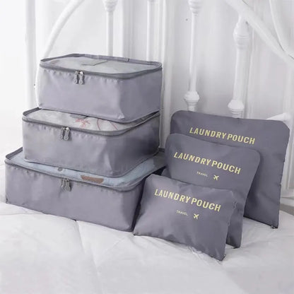 Bolsas de viaje para guardar ropa, organizador de equipaje portátil, funda para maleta, cubo de embalaje, para guardar zapatos, maleta (6 unidades) 