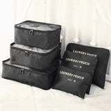 Bolsas de viaje para guardar ropa, organizador de equipaje portátil, funda para maleta, cubo de embalaje, para guardar zapatos, maleta (6 unidades) 