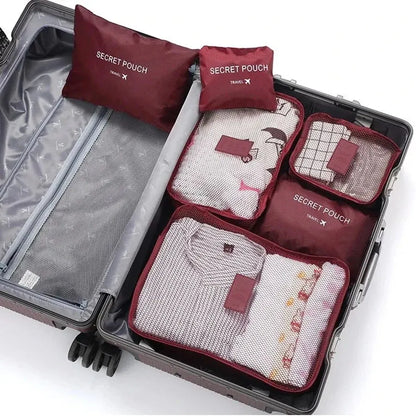 Bolsas de viaje para guardar ropa, organizador de equipaje portátil, funda para maleta, cubo de embalaje, para guardar zapatos, maleta (6 unidades) 