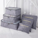 Bolsas de viaje para guardar ropa, organizador de equipaje portátil, funda para maleta, cubo de embalaje, para guardar zapatos, maleta (6 unidades) 