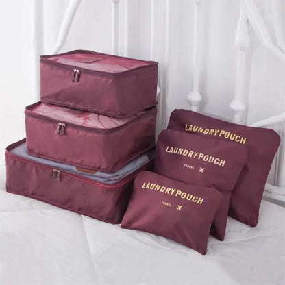 Bolsas de viaje para guardar ropa, organizador de equipaje portátil, funda para maleta, cubo de embalaje, para guardar zapatos, maleta (6 unidades) 