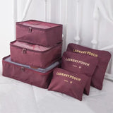 Bolsas de viaje para guardar ropa, organizador de equipaje portátil, funda para maleta, cubo de embalaje, para guardar zapatos, maleta (6 unidades) 