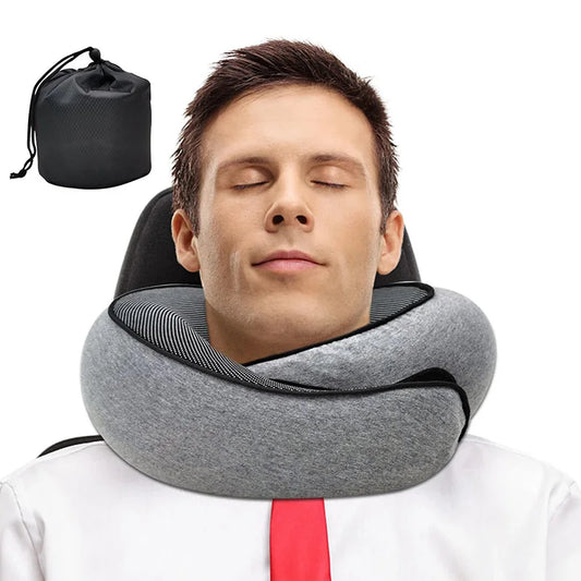 Travel Neck Pillow Memory Foam U Shape Snail Style Neck Support Portable Adjustable Soft Midday Rest Sleeping Pillows 