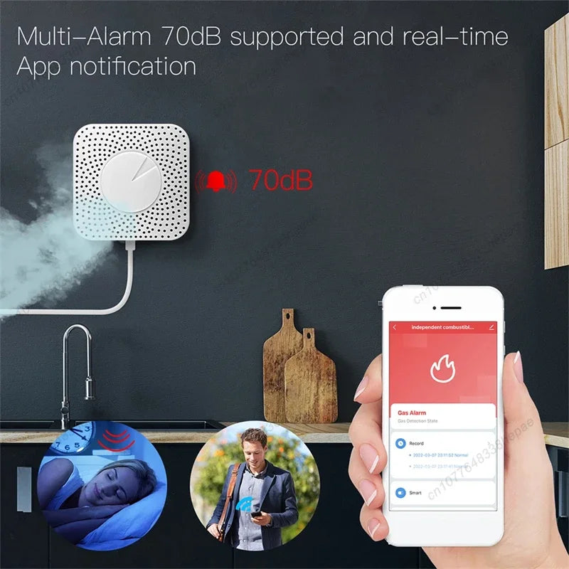 Tuya Smart Home Air Quality Sensor, Gas Leakage Sensor, Security Protection Alarm Sensors, VOC, HCHO, Wi-Fi, Zigbee, CO2 